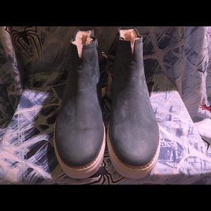 Black stone ankle boots